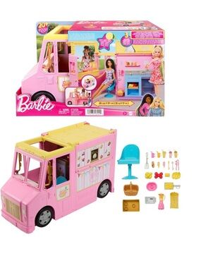 Pink & Yellow  Truck Playset - Kids Toys Barbie Mattel truck